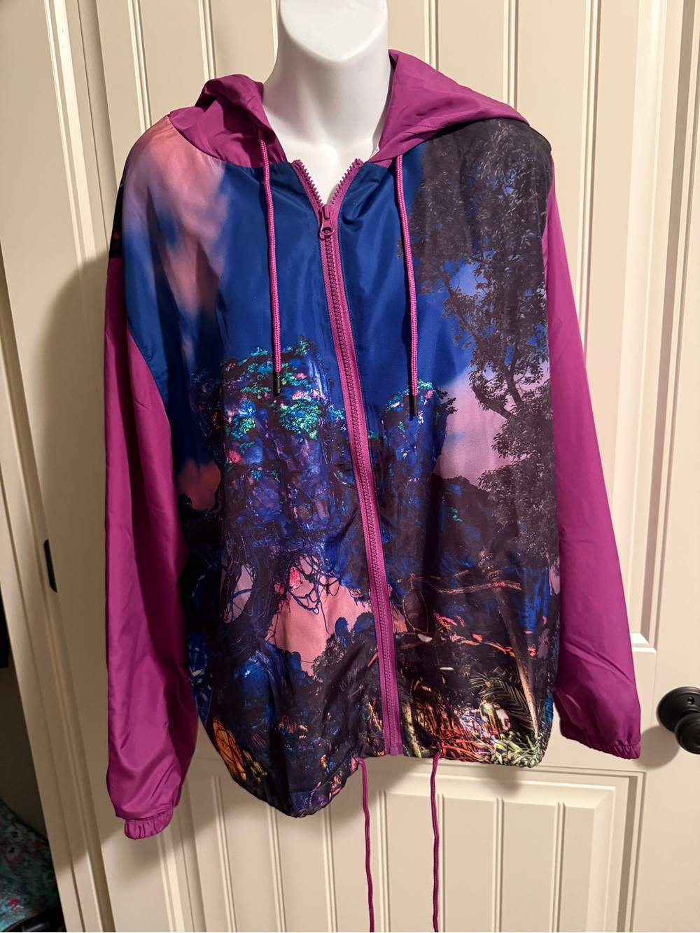 Pandora Purple & Blue Hooded Zip Windbreaker Jacket
